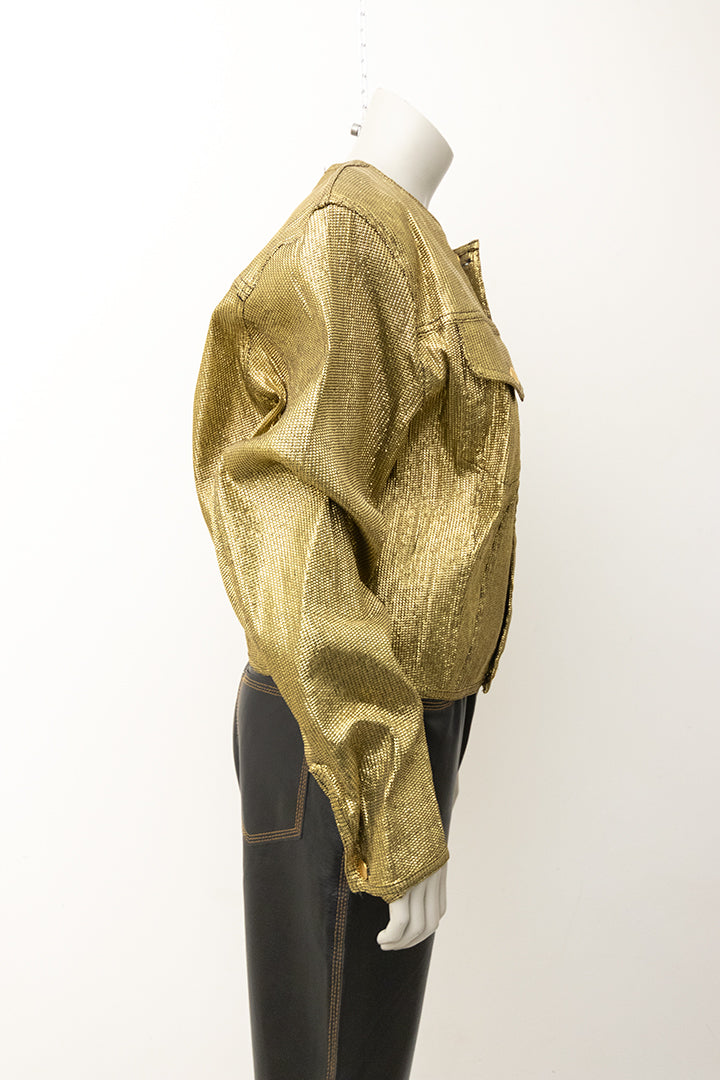 Jean Paul Gaultier metallic gold jacket uit de Junior lijn eind jaren 80