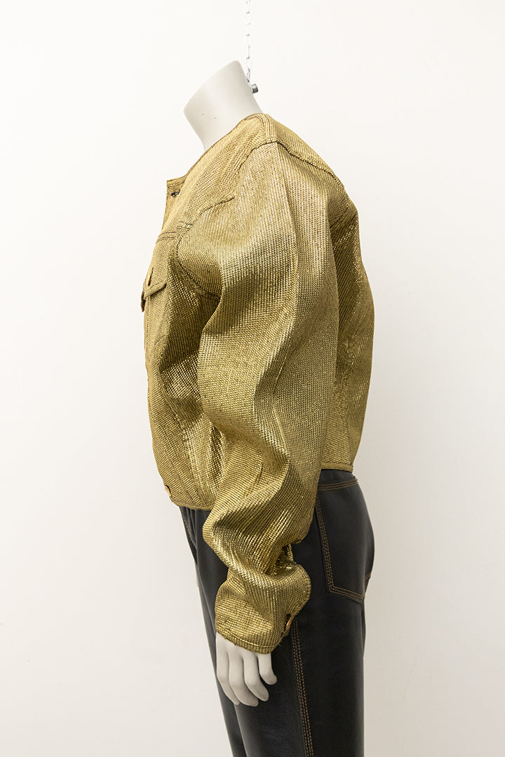 Jean Paul Gaultier metallic gold jacket uit de Junior lijn eind jaren 80