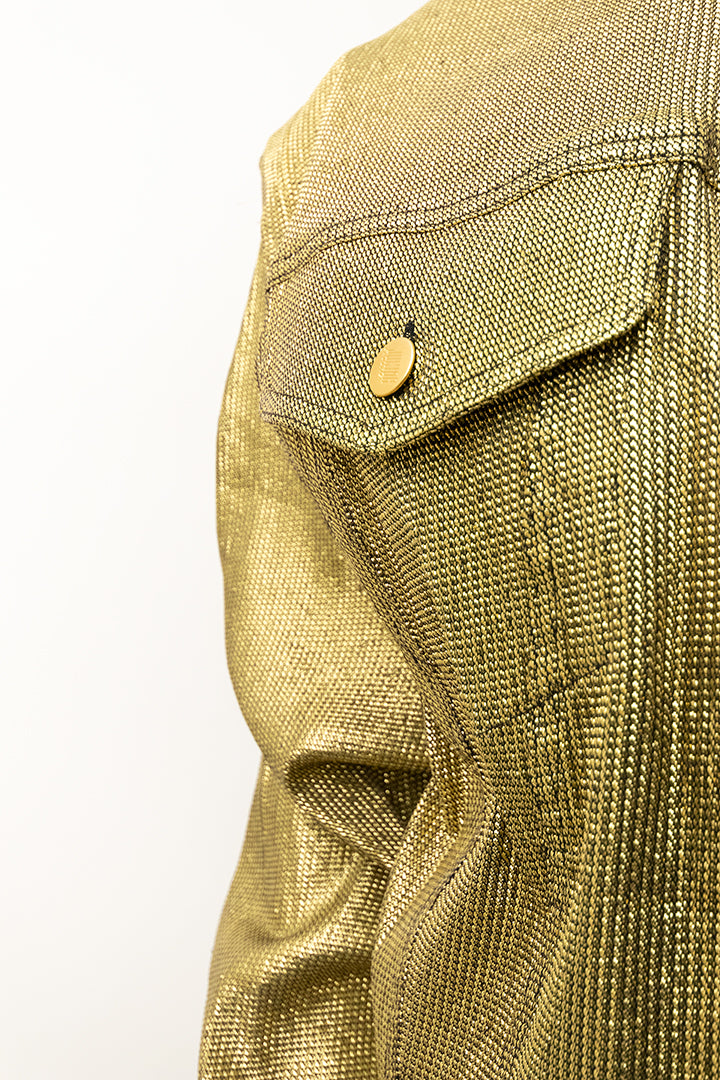 Jean Paul Gaultier metallic gold jacket uit de Junior lijn eind jaren 80