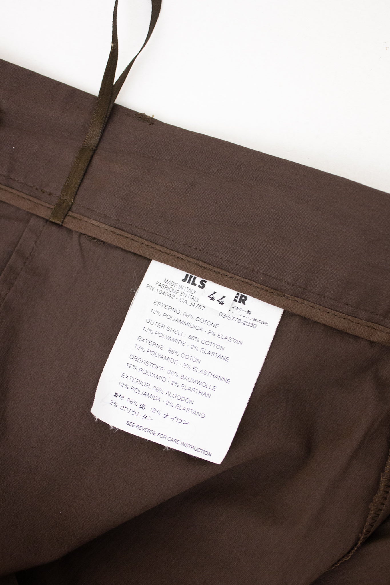 Jil Sander bruine pantalon in Japandi style 