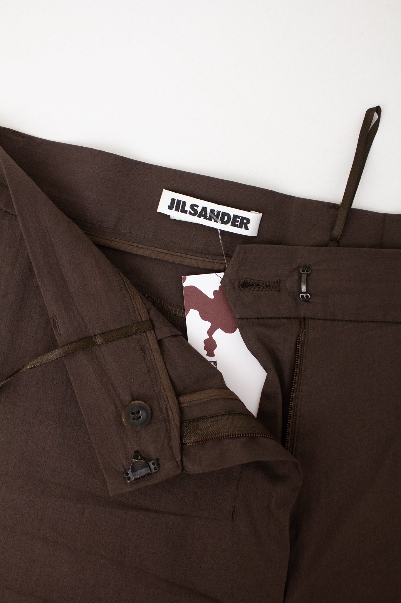 Jil Sander bruine pantalon in Japandi style 