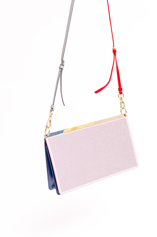 Jil Sander leren clutch met verstelbaar riempje