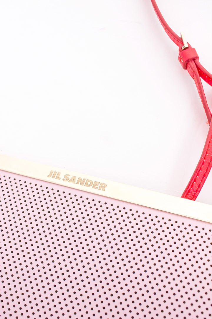 Jil Sander leren clutch met verstelbaar riempje