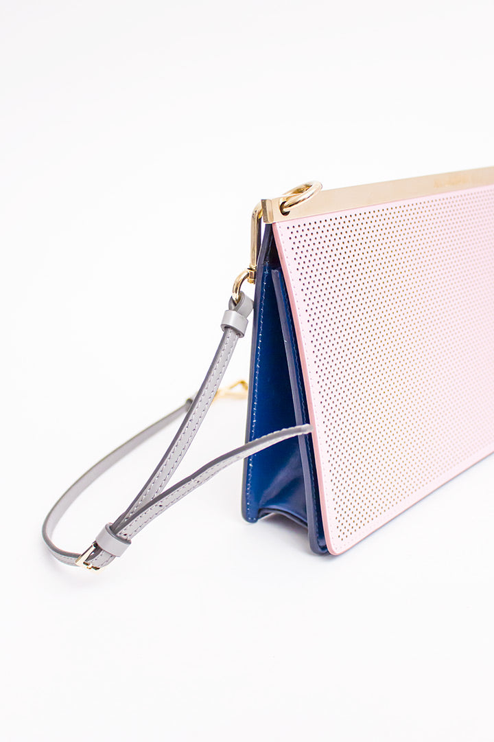 Jil Sander leren clutch met verstelbaar riempje