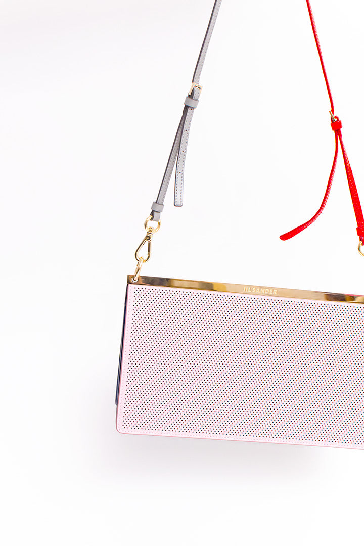 Jil Sander leren clutch met verstelbaar riempje