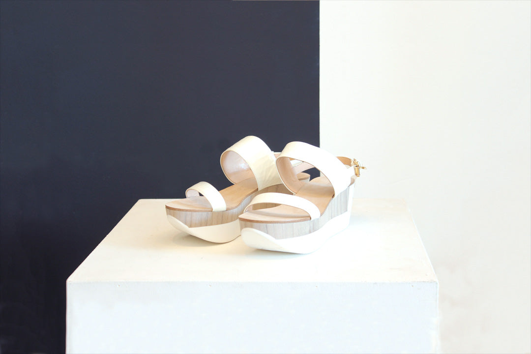Witte Jil Sander plateau sandalen