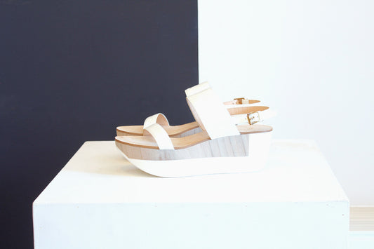 Witte Jil Sander plateau sandalen