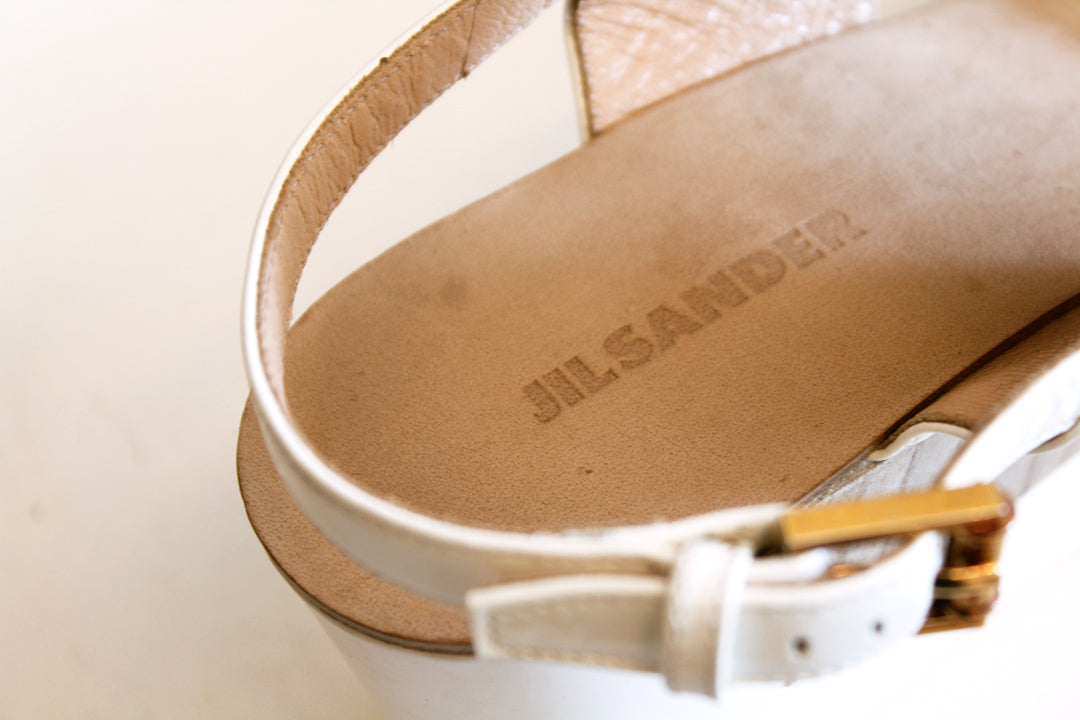 Witte Jil Sander plateau sandalen