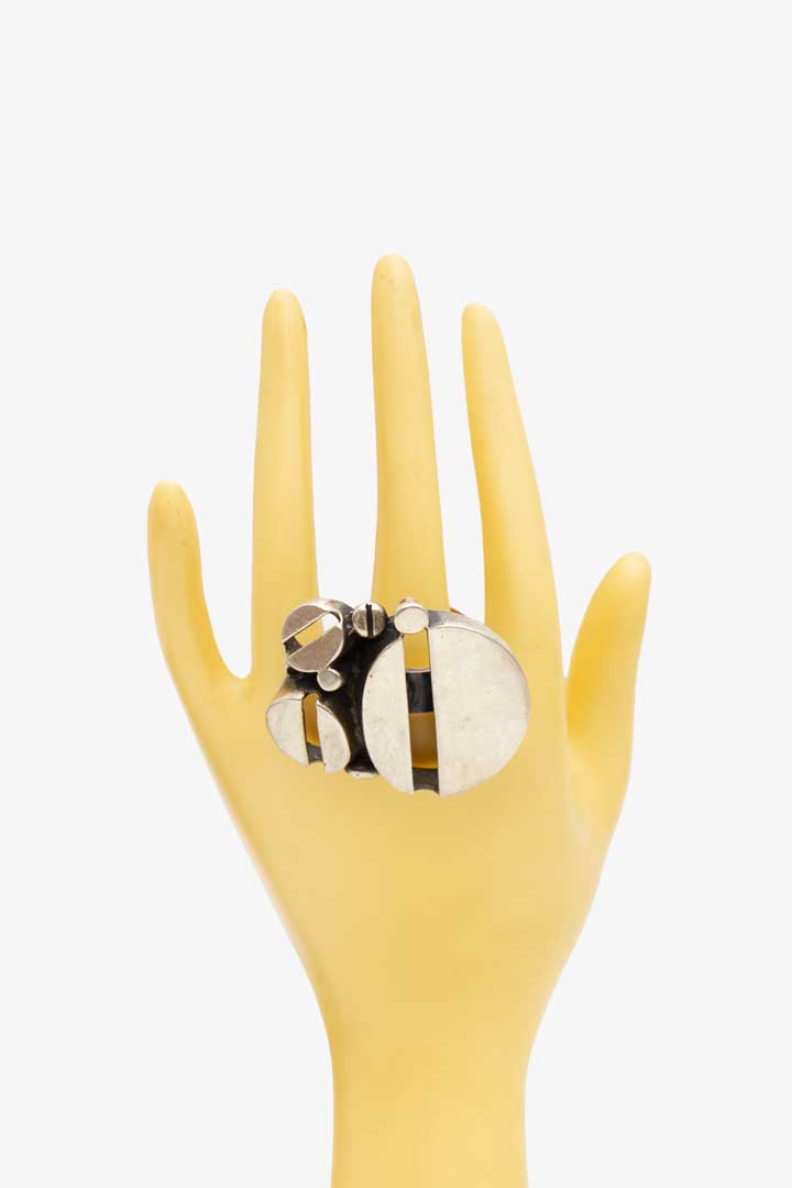 Jorma Laine Finland 70s modernistische ring 925 zilver