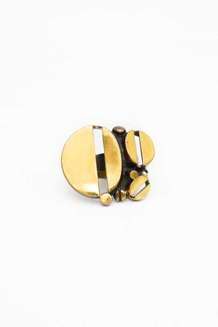 Jorma Laine Finland 70s modernistische ring koper