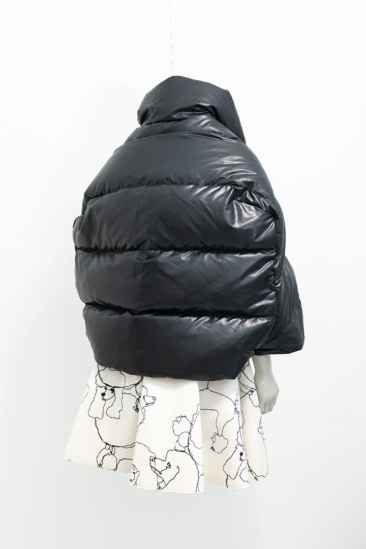 Junya Watanabe x Comme des Garçons zwarte puffer jas
