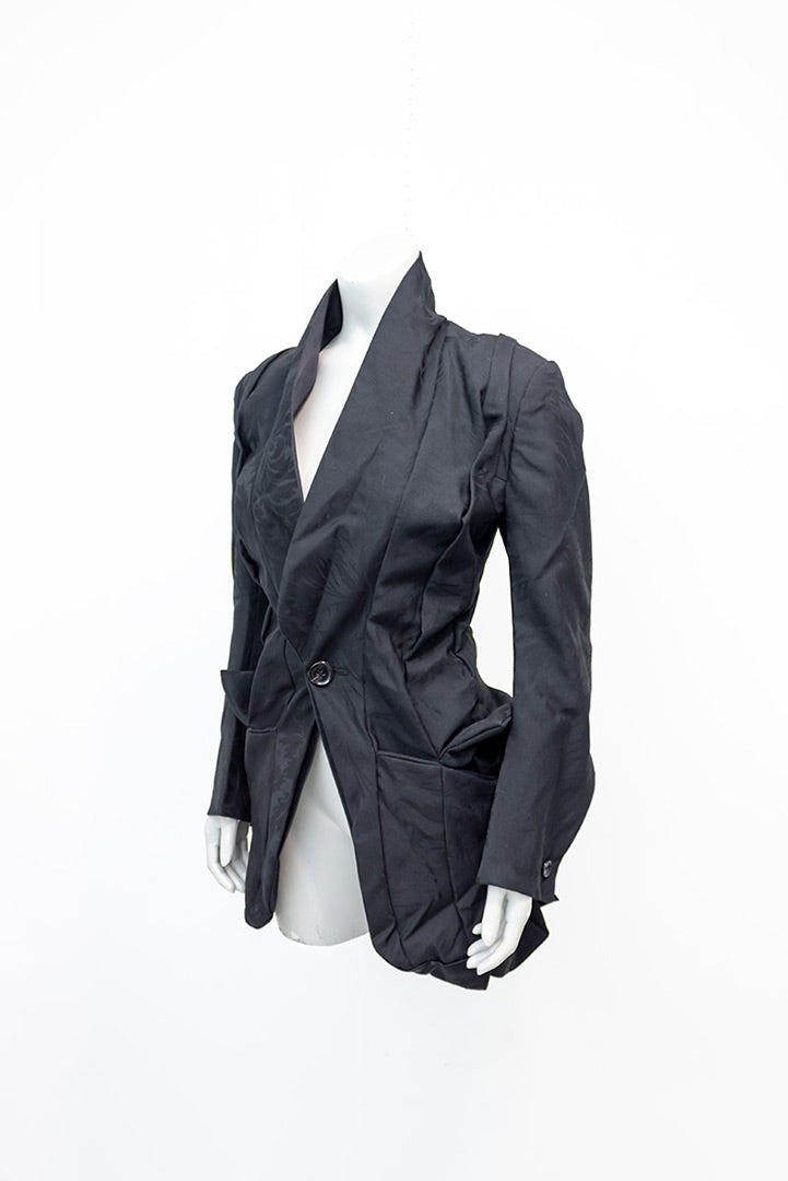 Junya Watanabe zwarte shaped blazer Comme des Garçons 2006