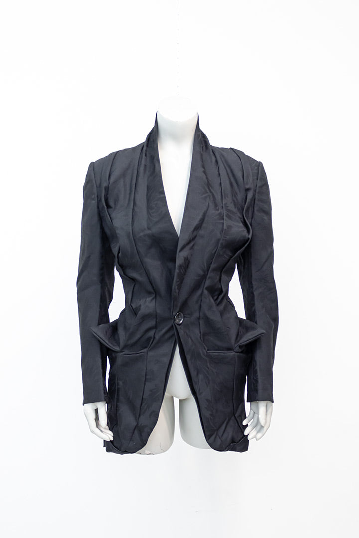 Junya Watanabe zwarte shaped blazer Comme des Garçons 2006