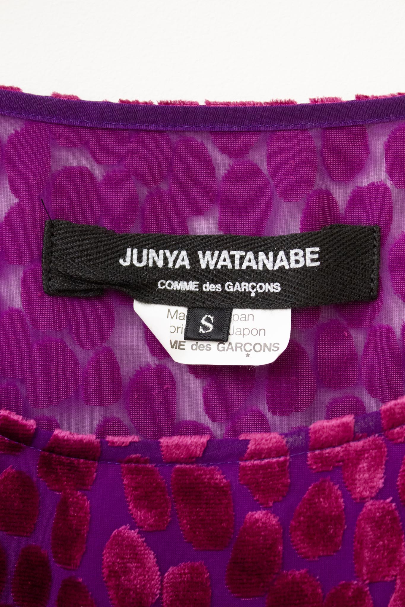 Junya Watanabe x Comme des Garçons AD2012 sheer flock print longsleeve