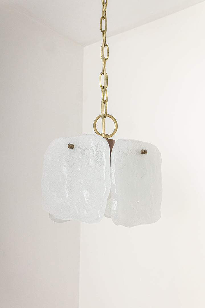 Kalmar Franken hanglamp met glazen ijsplaten jaren 60