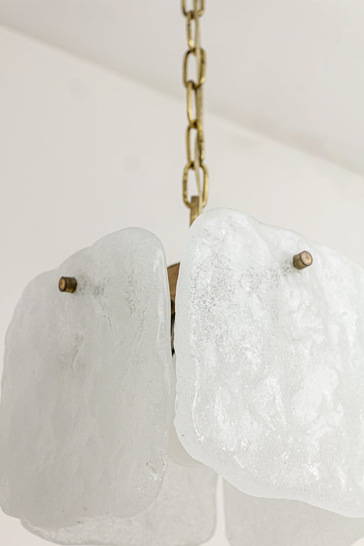 Kalmar Franken hanglamp met glazen ijsplaten jaren 60