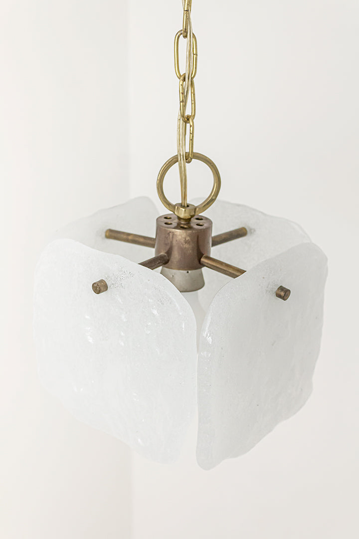 Kalmar Franken hanglamp met glazen ijsplaten jaren 60