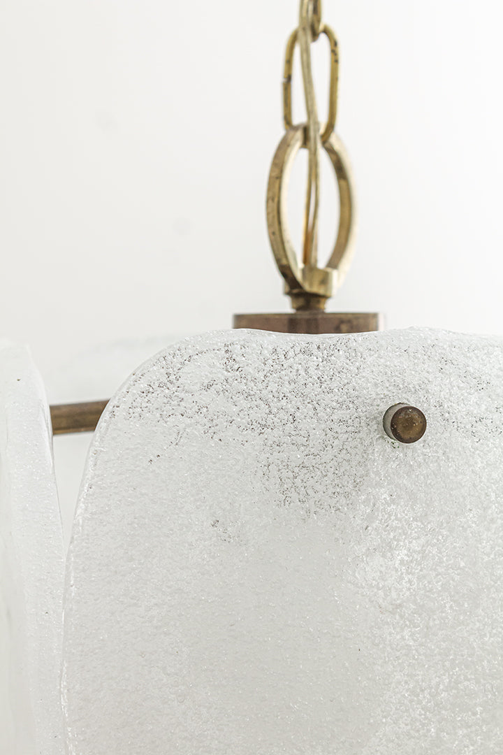 Kalmar Franken hanglamp met glazen ijsplaten jaren 60