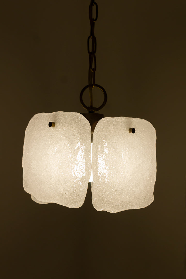 Kalmar Franken hanglamp met glazen ijsplaten jaren 60