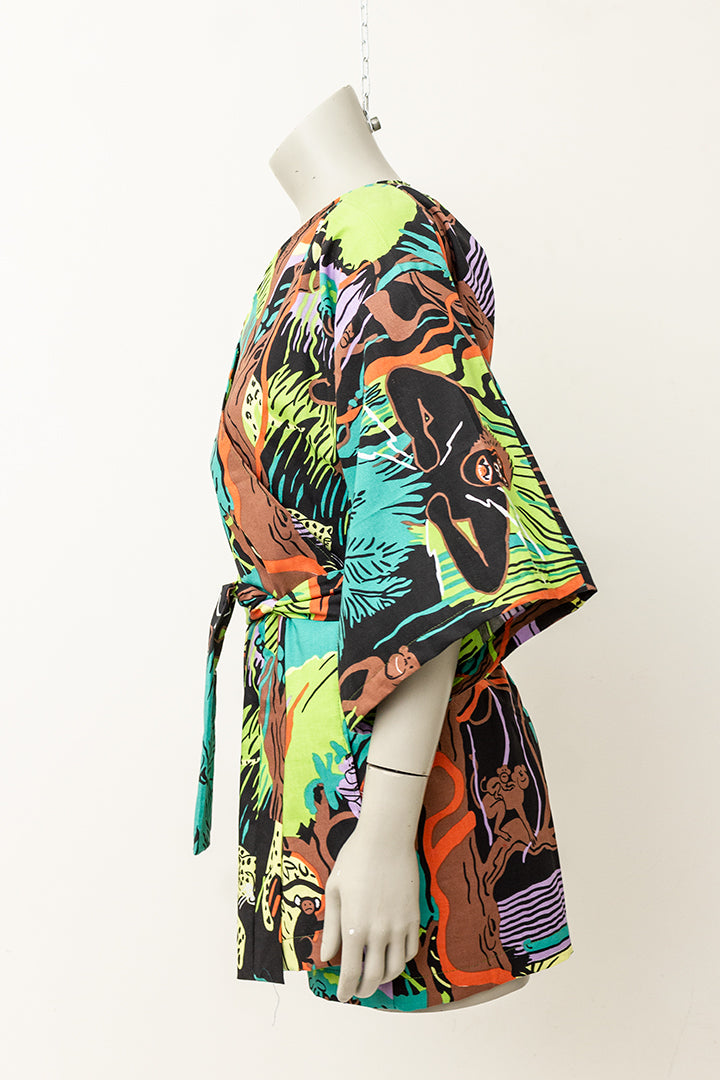 Kimono jas met jungleprint - Handgemaakt door Froufrou's