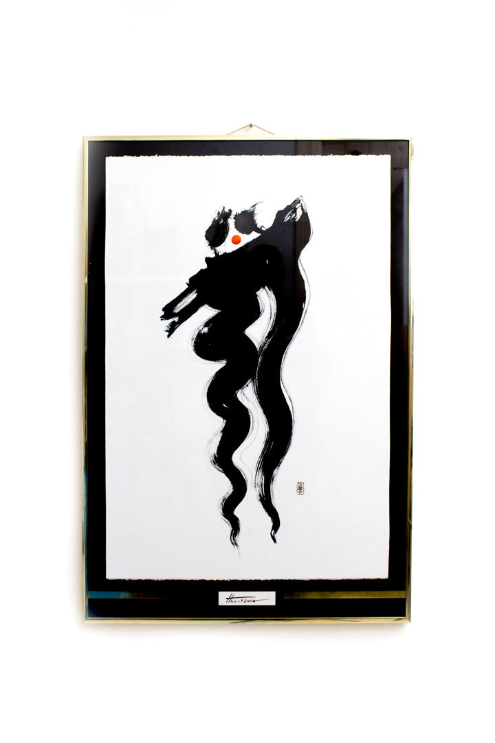 Klaus Holitzka poster met metaalkleurige details in gouden lijst