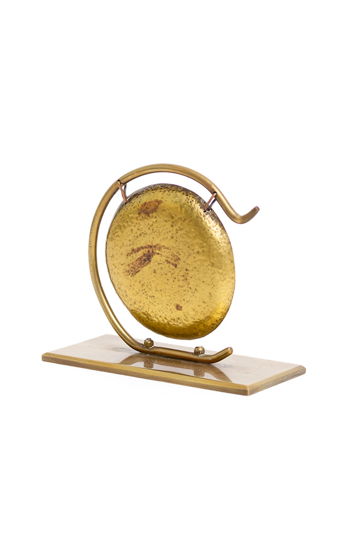 Kleine vintage gong van messing