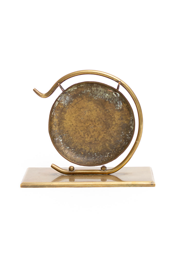 Kleine vintage gong van messing