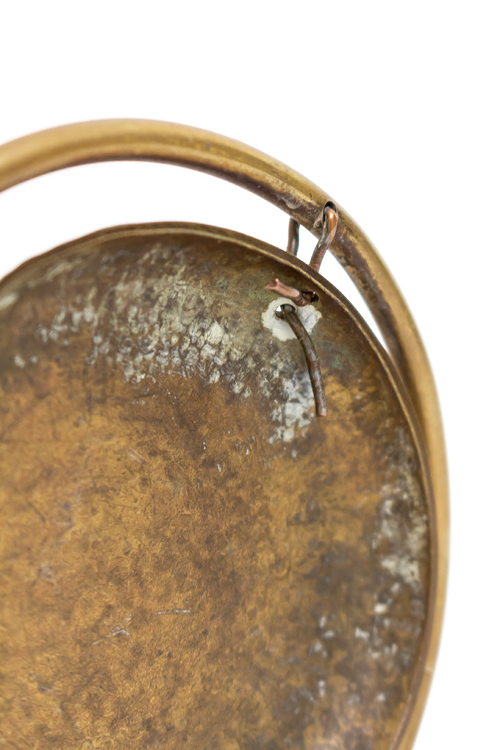 Kleine vintage gong van messing