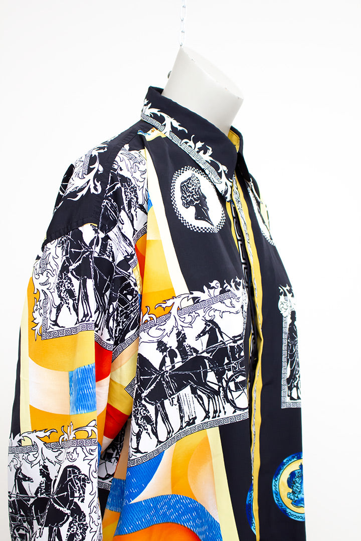 Vintage Armstrong zijden blouse met barok-print