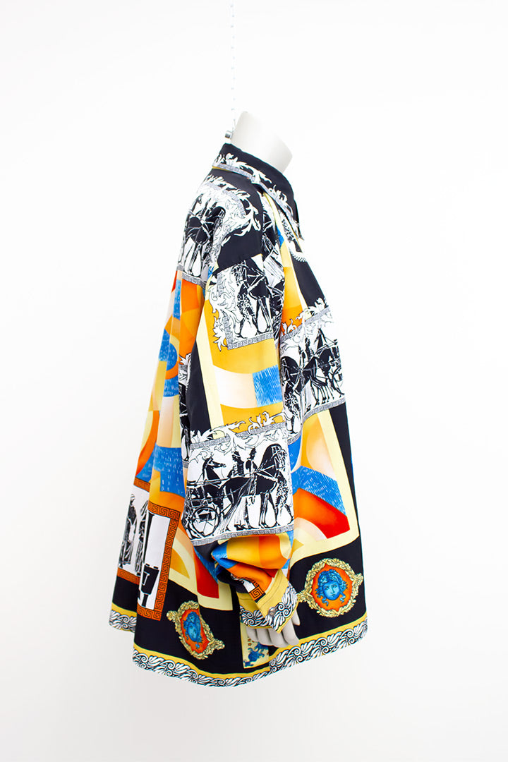 Vintage Armstrong zijden blouse met barok-print