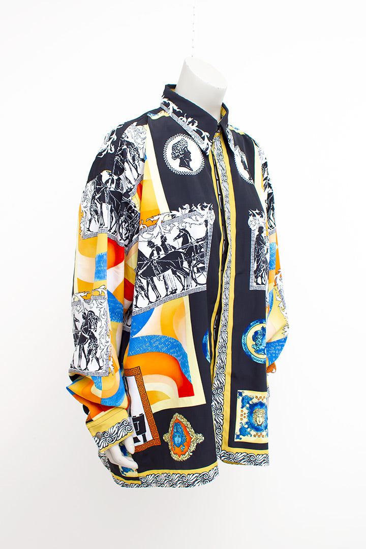 Vintage Armstrong zijden blouse met barok-print