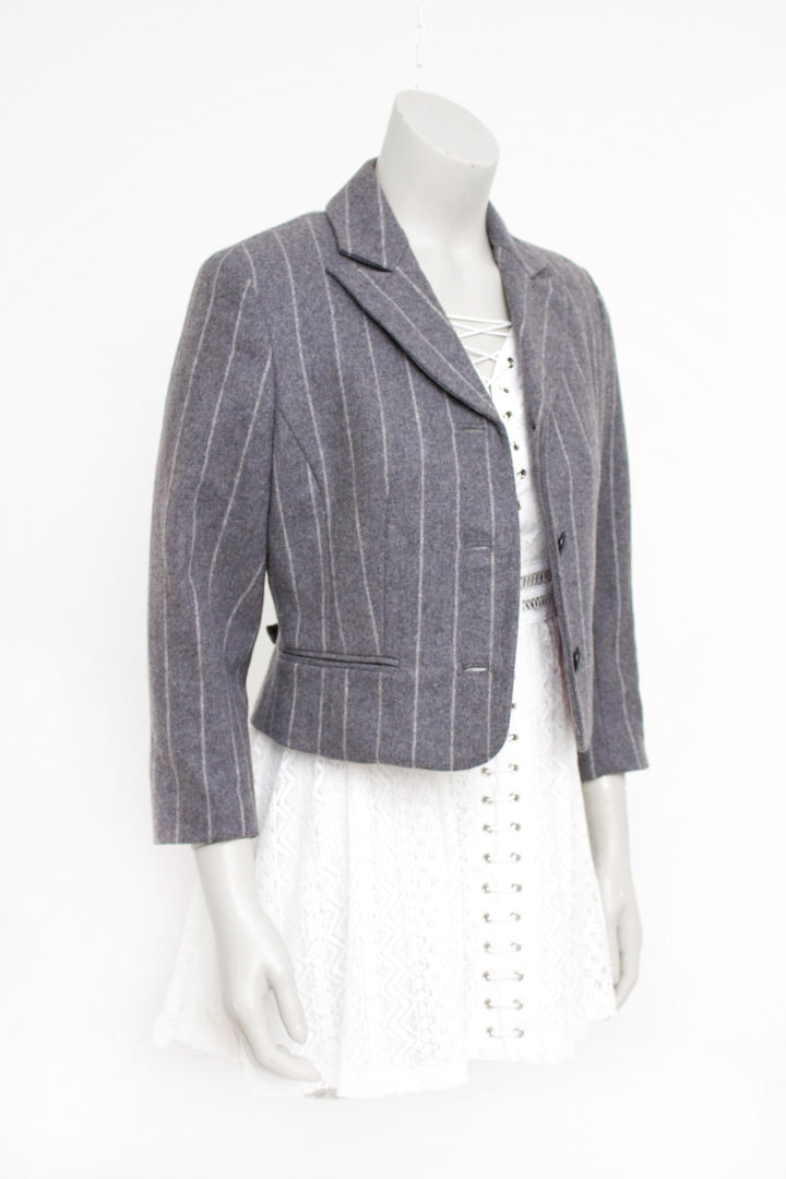 By Malene Birger korte grijze wollen blazer
