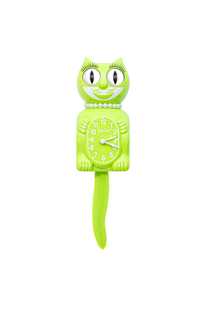 Lady Kit-Cat Klok Fun Chartreuse limoengroen met glitters