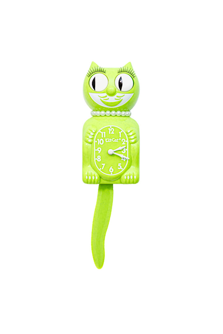 Lady Kit-Cat Klok Fun Chartreuse limoengroen met glitters