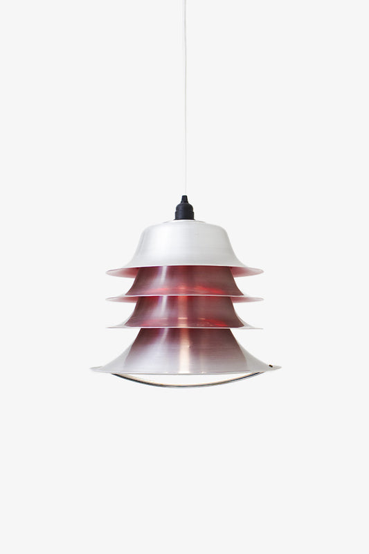 Vintage Lakro hanglamp gelaagd aluminium - rood