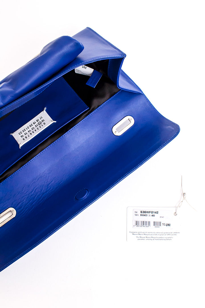 Leren Maison Margiela clutch blauw