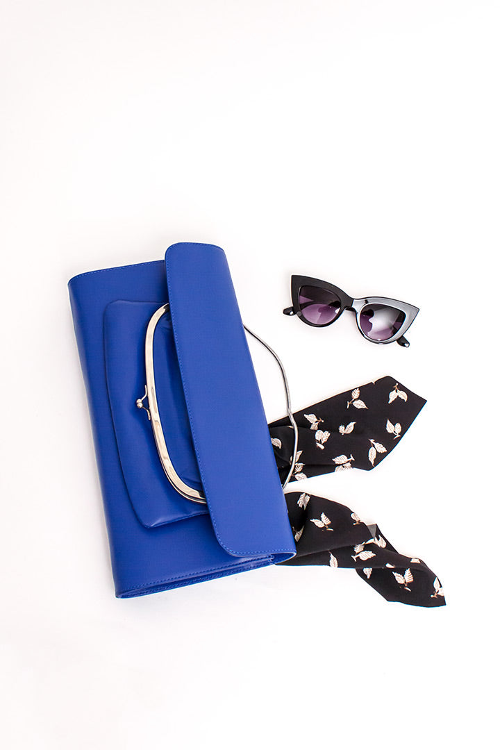 Leren Maison Margiela clutch blauw
