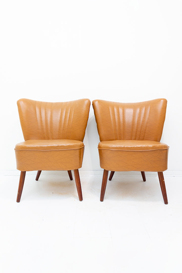 Lichtbruine cocktailstoel Mid-Century jaren 60