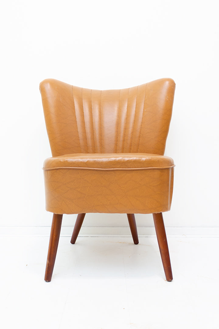 Lichtbruine cocktailstoel Mid-Century jaren 60