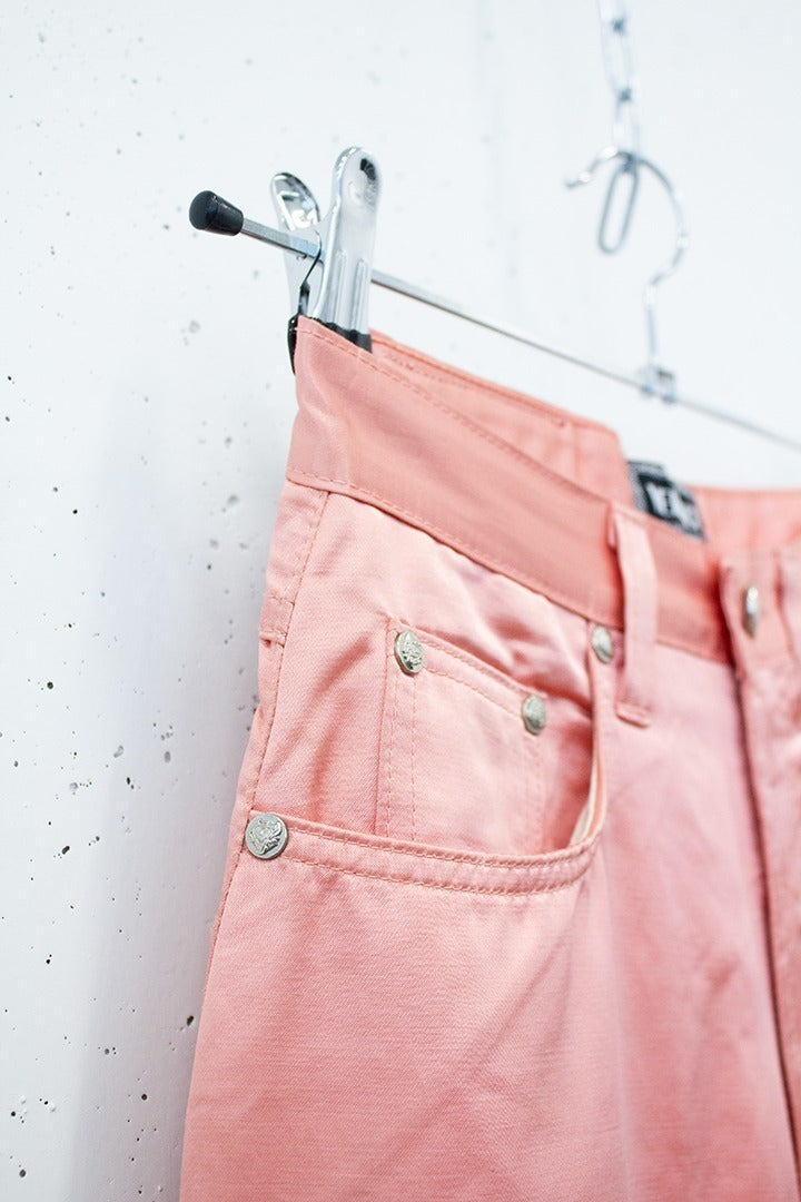 Lichtroze satijnen Y2K Versace Jeans Couture broek