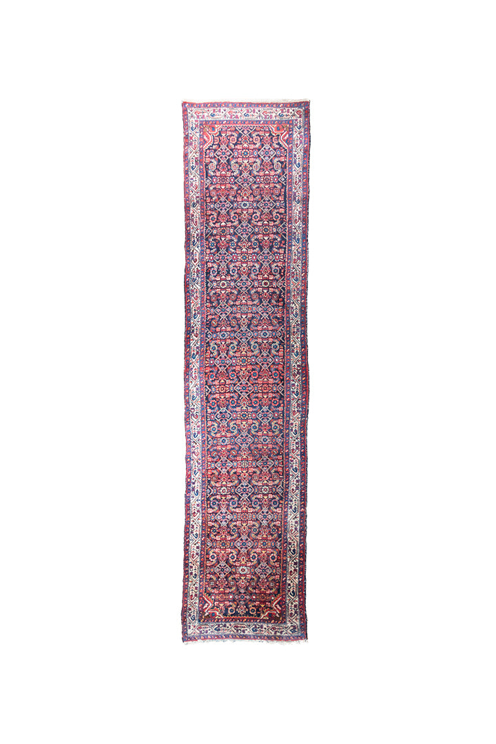 Loper tapijt vintage met fijn patroon 390x90 cm