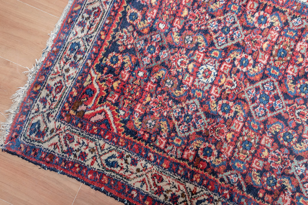 Loper tapijt vintage met fijn patroon 390x90 cm