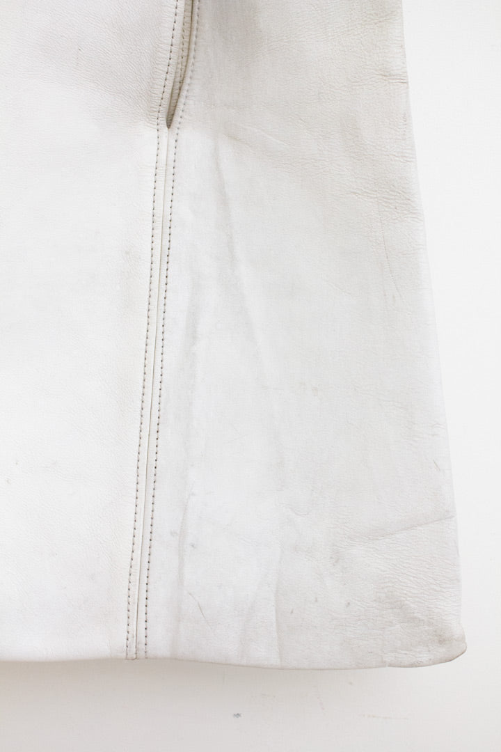 Lucy Jellema vintage tas minimalistisch ontwerp - wit leer