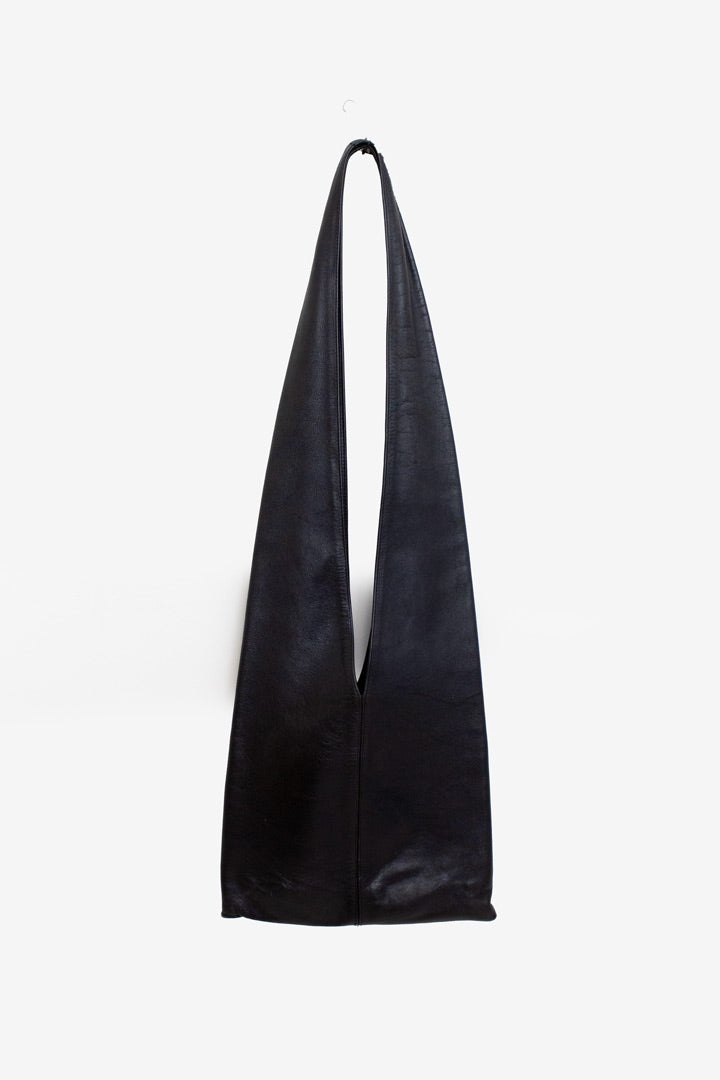 Lucy Jellema vintage tas minimalistisch ontwerp - zwart leer