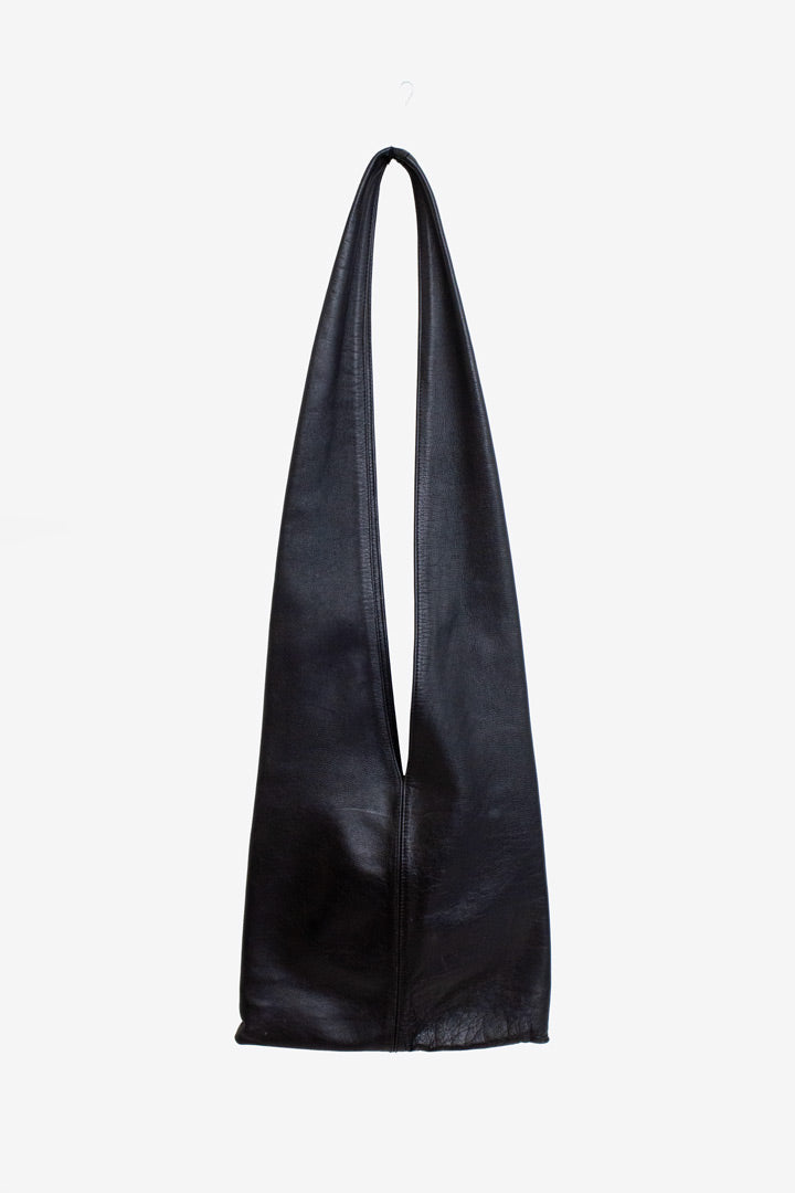 Lucy Jellema vintage tas minimalistisch ontwerp - zwart leer