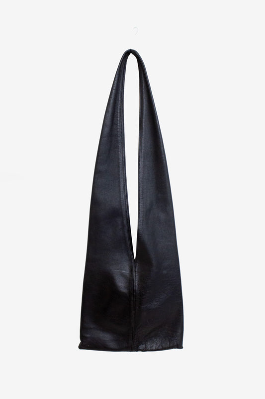 Lucy Jellema vintage tas minimalistisch ontwerp - zwart leer