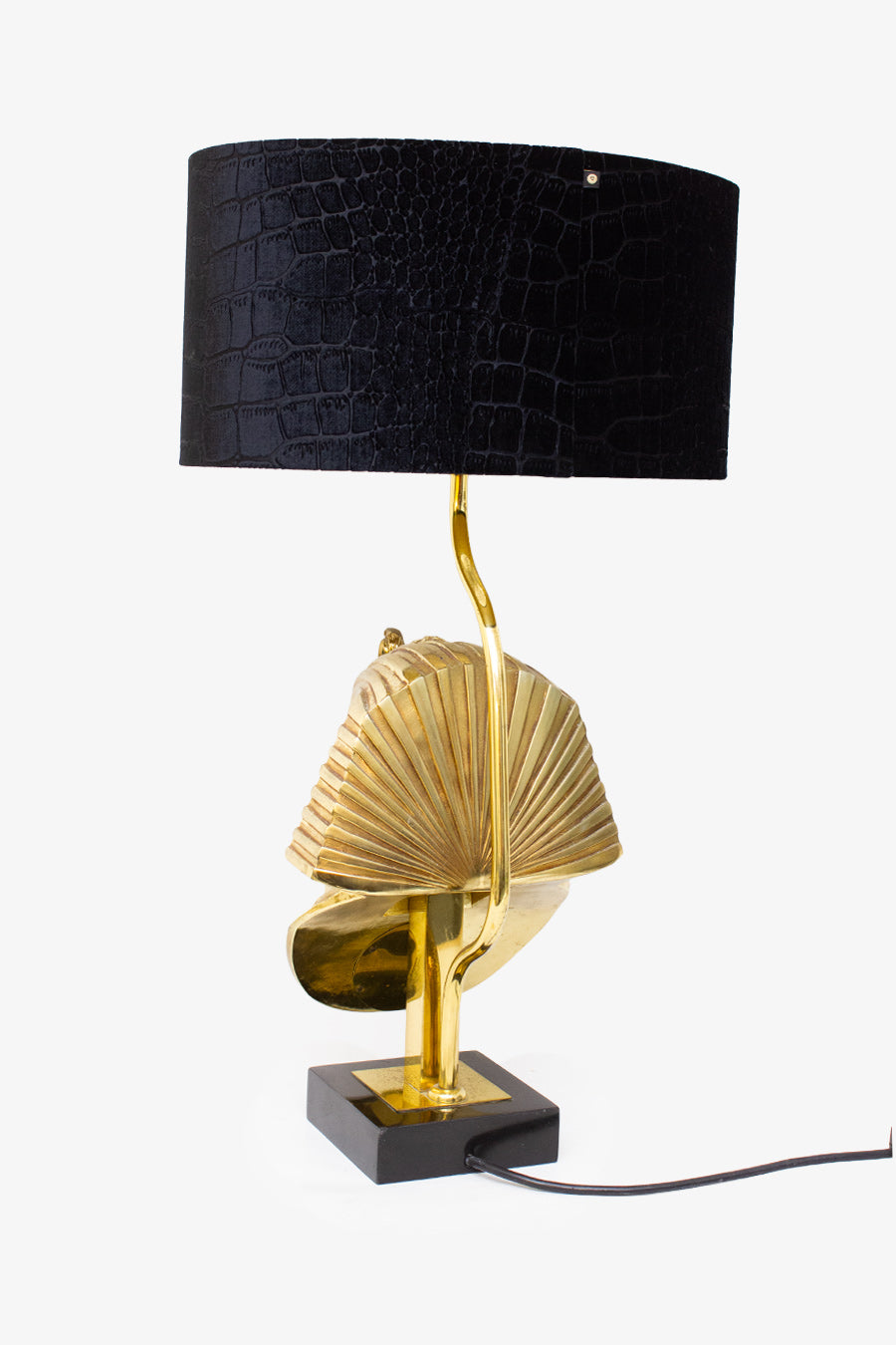  Lusterie DeKnudt Farao 70s tafellamp verguld Noir de Mazy