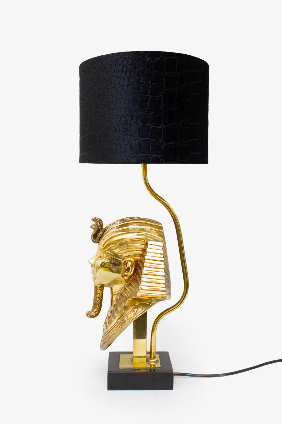  Lusterie DeKnudt Farao 70s tafellamp verguld Noir de Mazy