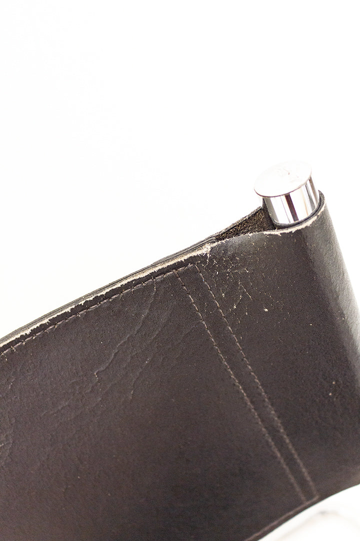 MG5 stoel Marcel Breuer x Matteo Grassi replica met buizenframe en zwarte skai-leer bekleding