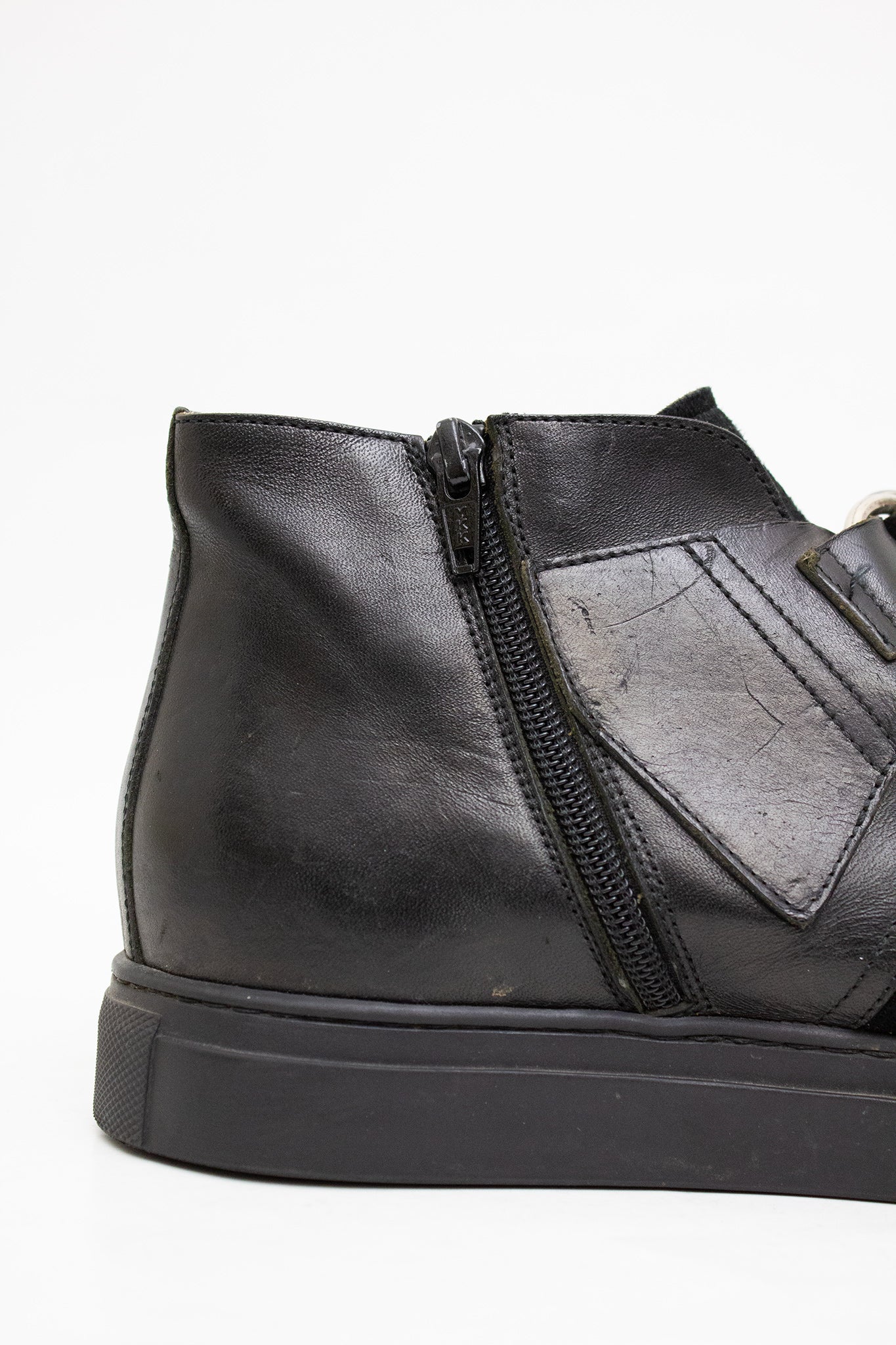MM6 Maison Margiela zwarte leren/ suède gymp laarsjes